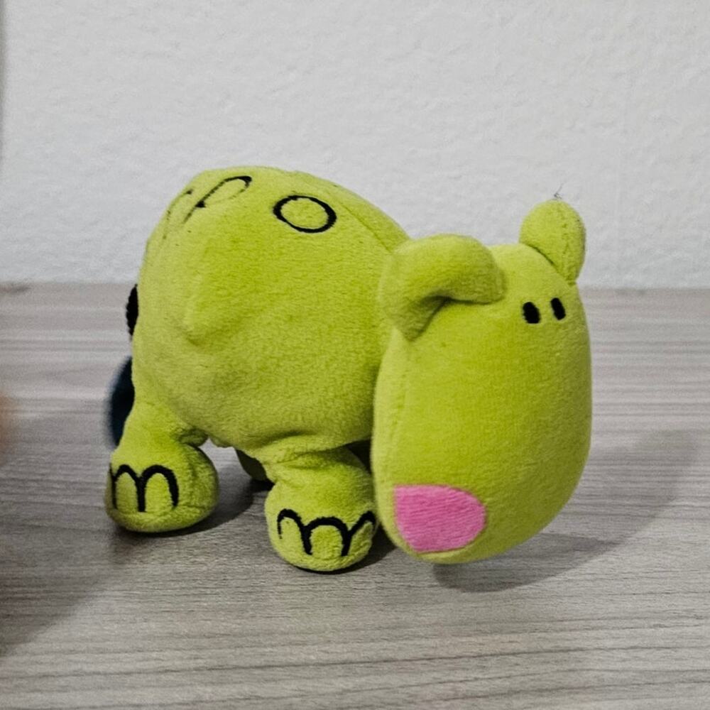 Green Hippo Bang on the Door 2001 Hasbro Plush Stuffed Animal Pellets Y2K